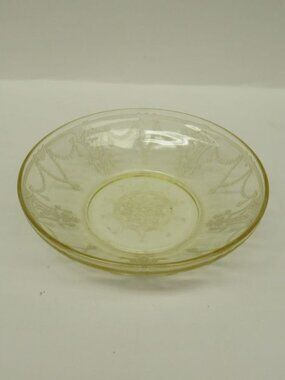 Hocking Vintage Glass Topaz Yellow CAMEO, aka BALLERINA, 5 Inch Cereal Bowl